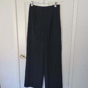 Black Wide-Leg High-Waisted Pants